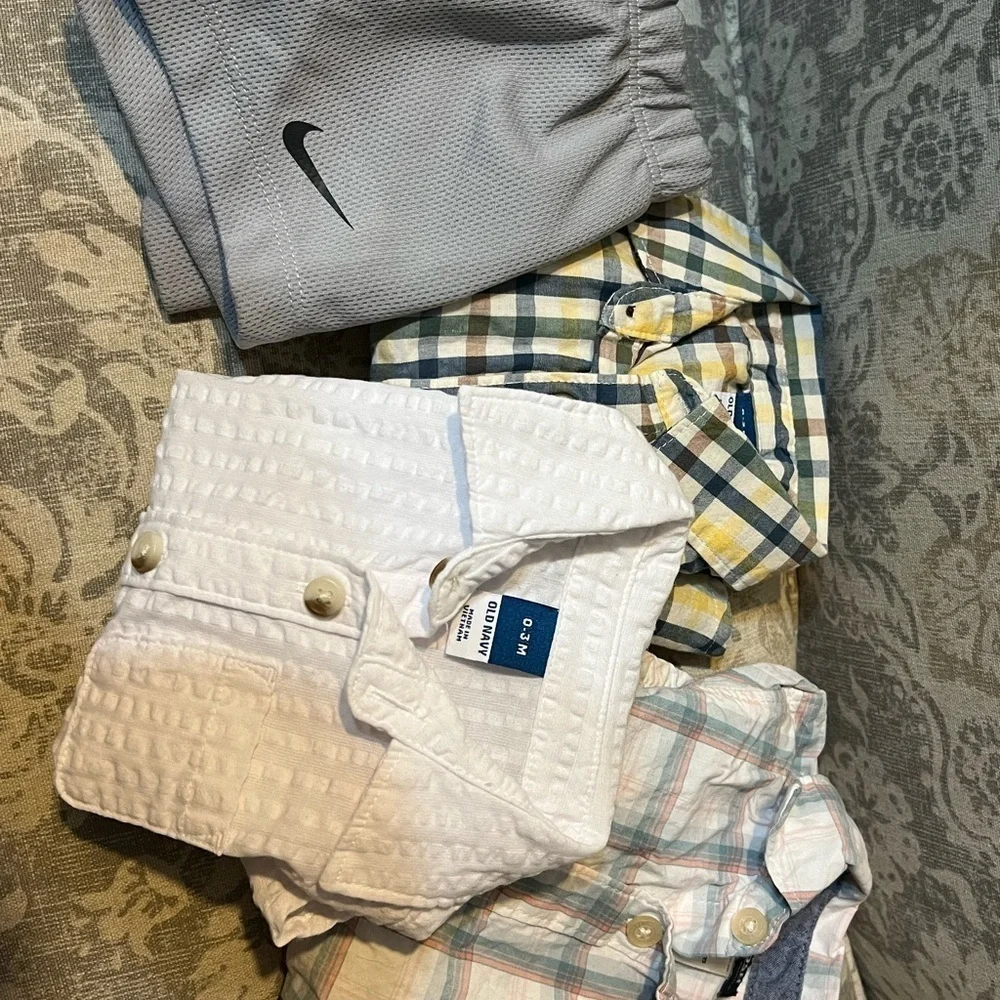 Baby Old Navy Oshkosh Nike Dress Shirt Lot Baby Boys O-3 months Collared onesie